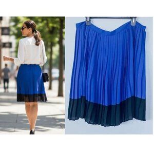 Vintage Laura Petites 80's-90's Pleated Skirt, Blue and Black, Size 16